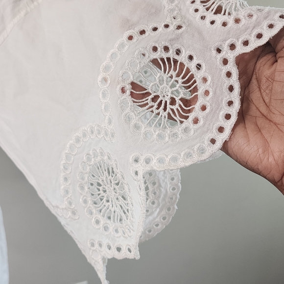 Cotton lace eyelet OTS dress - Picture 4 of 9